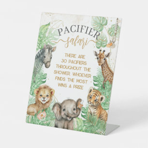 Signe De Table Safari animaux Tropical Shower pacifier jeu de cha