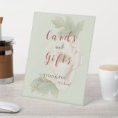 Signe De Table Sage et rose pâle Cartes et Cadeaux Floraux (In SItu)