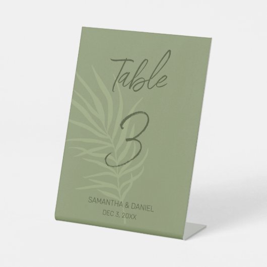 Signe De Table Sage Green Botanical Boho Mariage (Recto)