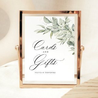 Signe De Table Sage Green Botanical Cards & Gifts Wedding Table