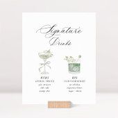 Signe De Table Sage Green Botanical Signature Drinks Wedding