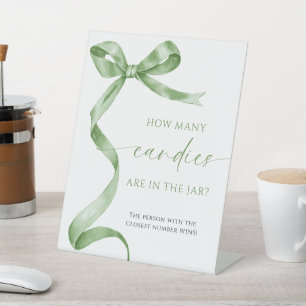 Signe De Table Sage Green Bow Combien De Candies Sont Dans Le Jar