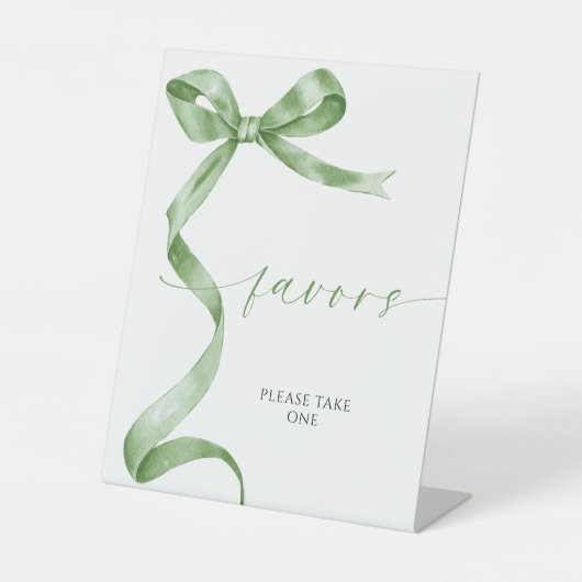 Signe De Table Sage Green Bow Faveurs (Recto)
