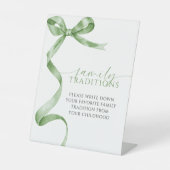 Signe De Table Sage Green Bow Traditions Familiales Préférées Jeu (Recto)