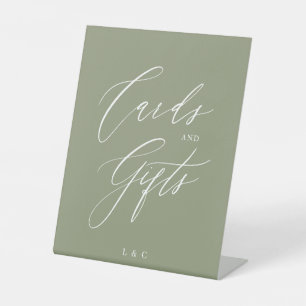 Signe De Table Sage Green Calligraphie Formelle Cartes de Mariage