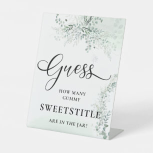 Signe De Table Sage Green Eucalyptus Baby shower Devinez Combien