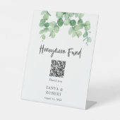 Signe De Table Sage Green Eucalyptus Honeymoon Fund QR Code (Recto)