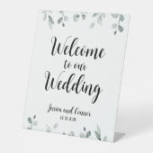Signe De Table Sage Green Eucalyptus Verdure Bienvenue Au Mariage (Recto)