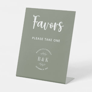 Signe De Table Sage Green Favoris De Mariage Botanique Prendre Un