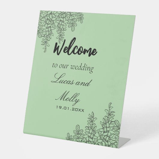 Signe De Table Sage Green Fern Mariage (Recto)