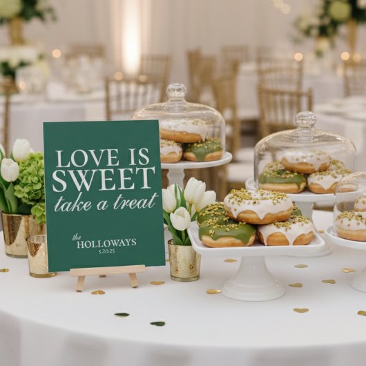 Signe De Table Sage Green Love est le dessert Mariage doux