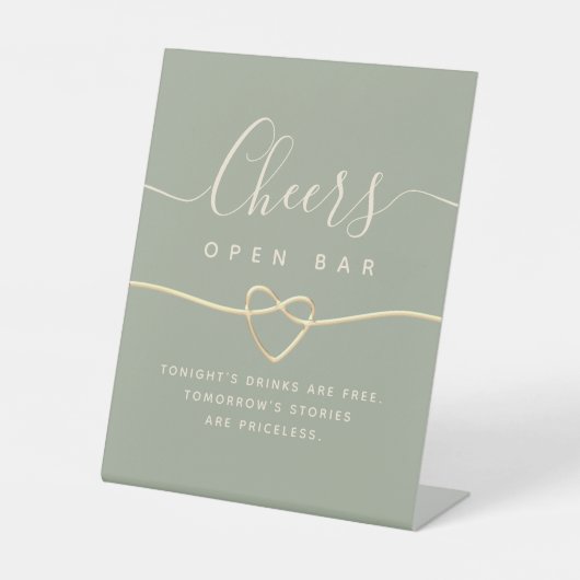 Signe De Table Sage Green Mariage Open Bar Signal Pedestal (Recto)