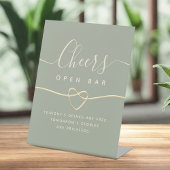Signe De Table Sage Green Mariage Open Bar Signal Pedestal