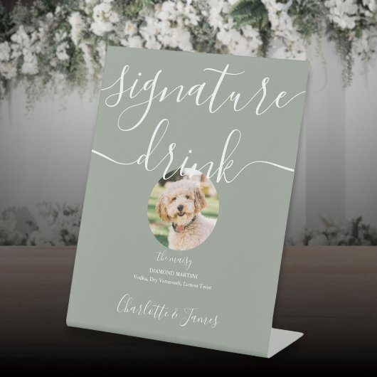 Signe De Table Sage Green Mariage Signature de animal de compagni