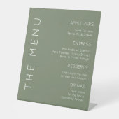 Signe De Table Sage Green Menu Sign, Menu Moderne Sign (Recto)