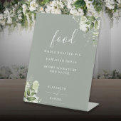 Signe De Table Sage Green Moderne Floral Green Menu Alimentation