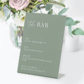 Signe De Table Sage Green Moderne Mariage Élégant Le Bar Menu