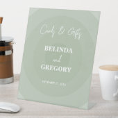 Signe De Table Sage Green Moderne Monogramme Cartes de Mariage & (In SItu)