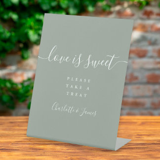 Signe De Table Sage Green Signature Script Love Is Sweet