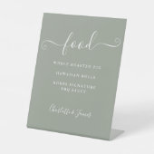 Signe De Table Sage Green Signature Script Menu Aliments (Recto)