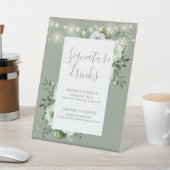 Signe De Table Sage Green String Lights Floral Signature Boissons (In SItu)