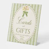 Signe De Table Sage green stripes elegant bridal shower gifts (Recto)