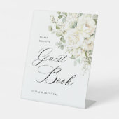 Signe De Table Sage Green White Floral Guest Book Wedding Table (Recto)