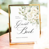 Signe De Table Sage Green White Floral Guest Book Wedding Table