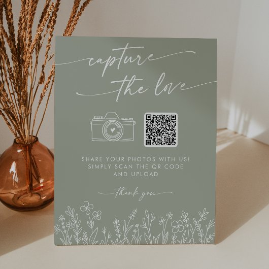 Signe De Table Sage Green Wildflower Capture the Love Wedding