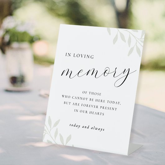 Signe De Table Sage Greenery In Loving Memory Wedding Table