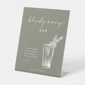 Signe De Table Sage moderne Vert Bloody Mary Bar Mariage Signal (Recto)