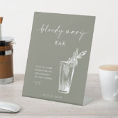 Signe De Table Sage moderne Vert Bloody Mary Bar Mariage Signal (In SItu)
