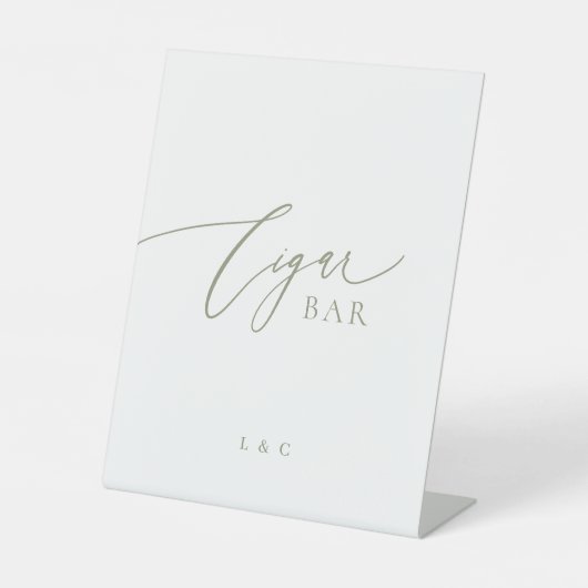 Signe De Table Sage Vert Blanc Formel Mariage Cigar Bar Signal (Recto)