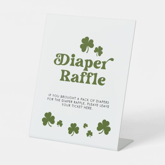 Signe De Table Saint Patrick's Day Green Shamrock Déchets Raffle (Recto)