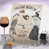 Signe De Table Salem Witch danser avec SKeleton Bar Sign