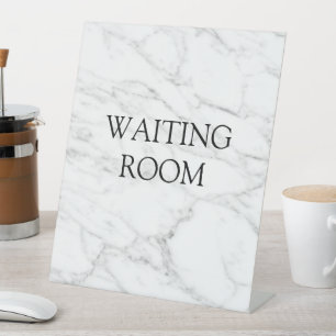 Signe De Table Salle d'attente élégante en marbre blanc