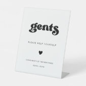 Signe De Table Salle de bain élégante Retro Noir & Blanc (Recto)