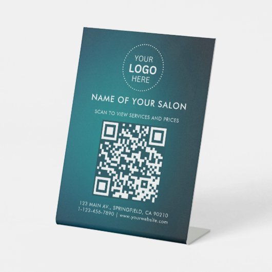 Signe De Table Salon Business QR Code et logo (Recto)