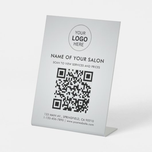 Signe De Table Salon Business QR Code et logo (Recto)