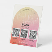 Signe De Table Salon de beauté parties scintillant QR Code sans c (Recto)
