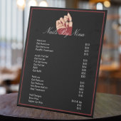 Signe De Table Salon de beauté pour ongles Manucure Noir & Rouge