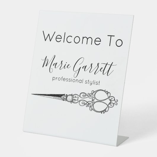 Signe De Table Salon de ciseaux vintages (Recto)