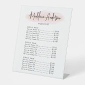 Signe De Table Salon de coiffure pour Parties scintillant en or r (Recto)