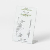 Signe De Table Salon de feuillage vert aquarelle (Recto)