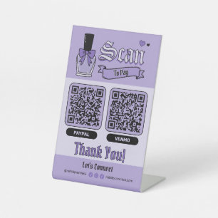 Signe De Table Salon de Manucure Gothique Violet Balayage Double