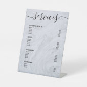 Signe De Table Salon de marbre gris moderne Tarifs Menu Service (Recto)