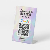 Signe De Table Salon des cheveux holographique Google Avis Qr Cod (Recto)