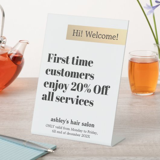 Signe De Table Salon Gras Gras Faux Or Élégant Offre Minimale (In SItu)