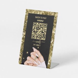 Signe De Table Salon Nail Venmo QR Code paiement   Analyser pour 