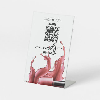 Signe De Table Salon Nail Venmo QR Code paiement | Analyser pour